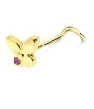 Silver Butterfly Curved Nose Stud NSKZ-1731